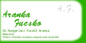 aranka fucsko business card