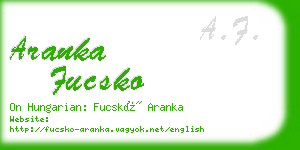 aranka fucsko business card